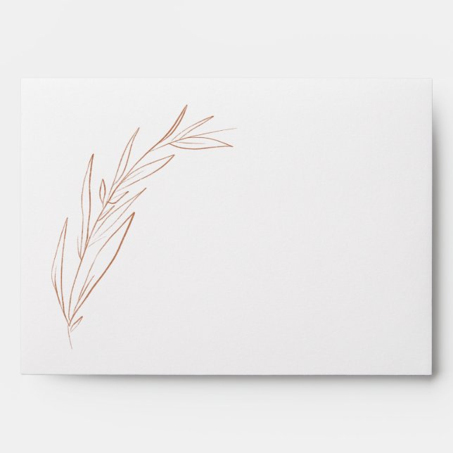 Simple Terra Cotta Wedding Return Address on Back Envelope (Front)