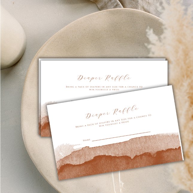 Simple Terracotta Boho Diaper Raffle Baby Shower Enclosure Card (Simple Terracotta Boho Diaper Raffle Baby Shower Enclosure Card)