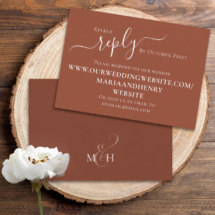 Simple Terracotta Calligraphy Script   QR Code  Enclosure Card