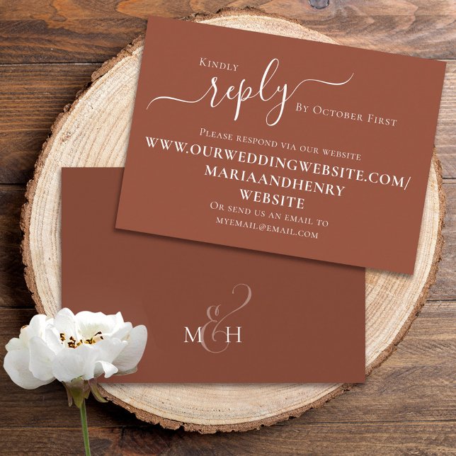 Simple Terracotta Calligraphy Script | QR Code  Enclosure Card (Creator Uploaded)