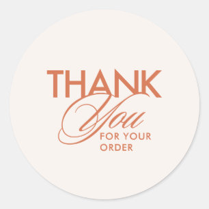 Simple Terracotta Customer Thank You Script  Classic Round Sticker