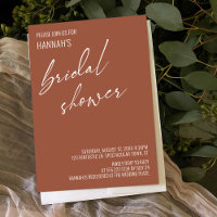 Simple Terracotta Handwriting Bridal Shower