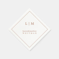 Simple Terracotta Monogram Elegant Wedding