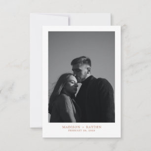 Simple Terracotta Photo Wedding Thank you Card