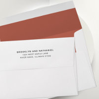 Simple Terracotta Return Address Lined Envelope