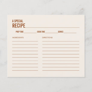 Simple Terracotta Typography Bridal Shower Recipe