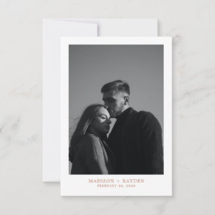 Simple Terracotta Wedding Photo Thank you Card