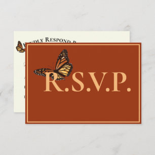 Simple Terracotta with Monarch Butterfly QRC RSVP 