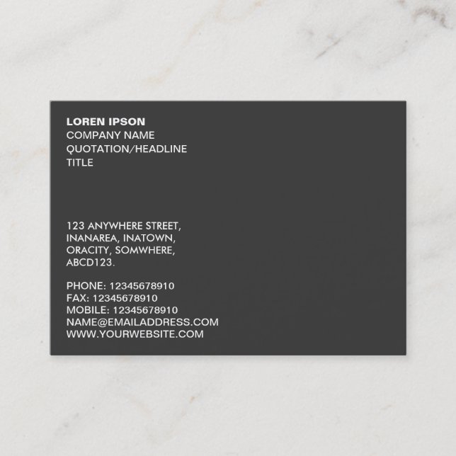 Simple Text 02 - Grey Business Card (Front)