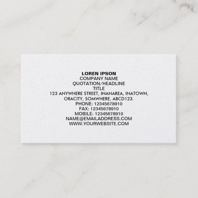 Simple Text 03 - White (Gold Card) Business Card (Front)