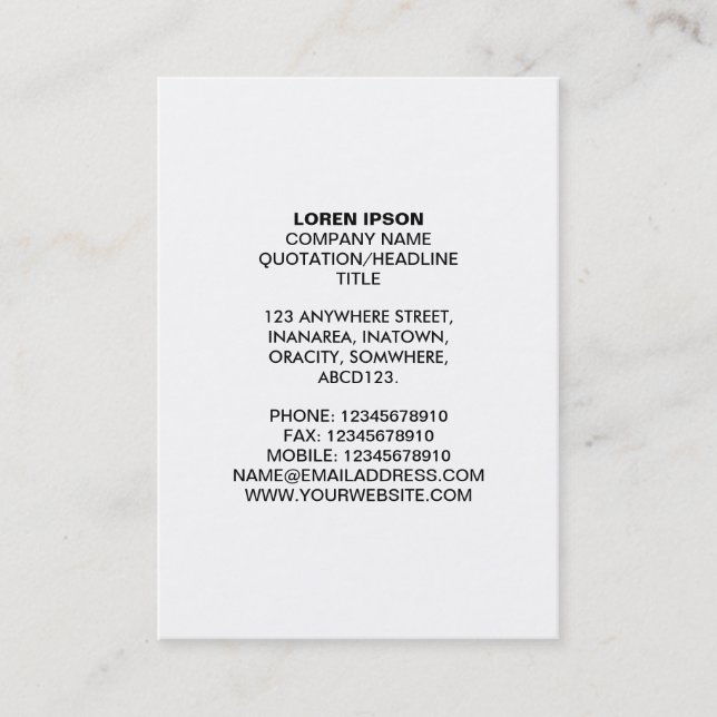 Simple Text 07 - White Business Card (Front)