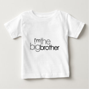 Simple Text Black and Grey Big Brother Baby T-Shirt