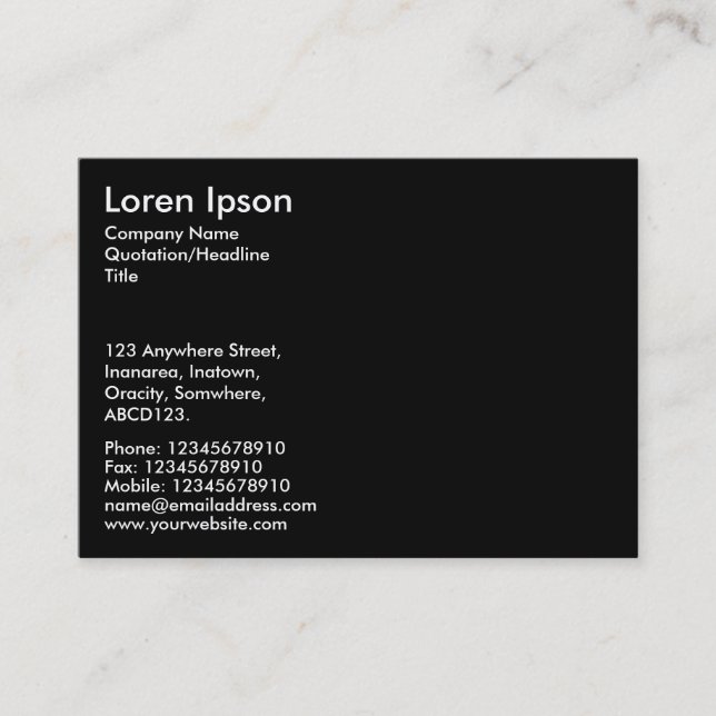 Simple Text - Black Business Card (Front)
