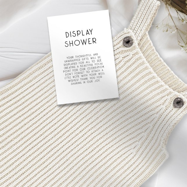 Simple Text Black White Baby Display Shower Invitation (Available digotlly and printed)