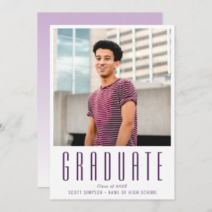 simple text custom photo graduation announcement