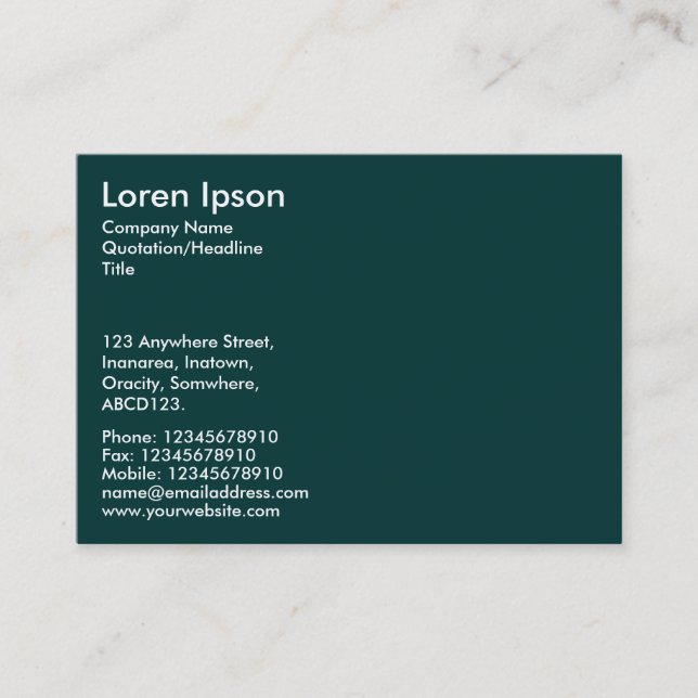 Simple Text - Dark Green 003333 Business Card (Front)
