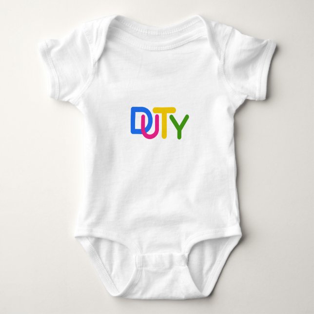 Simple text design baby bodysuit (Front)