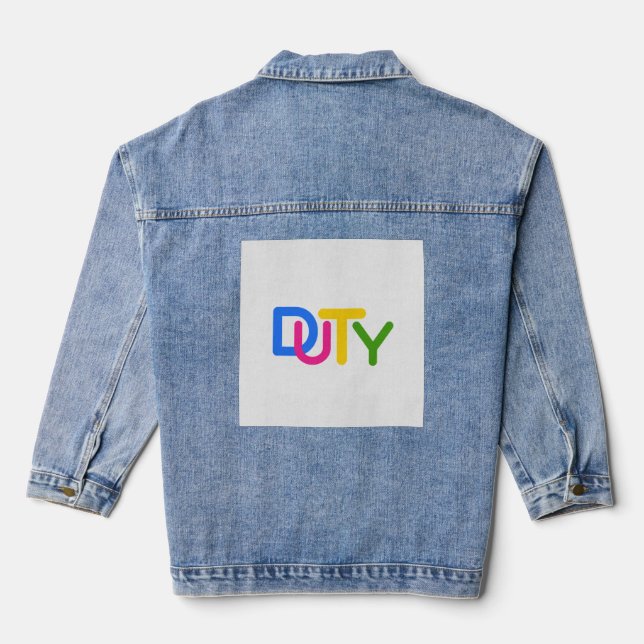Simple text design denim jacket (Back)