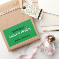 Simple Text Green Graduation Party Favour