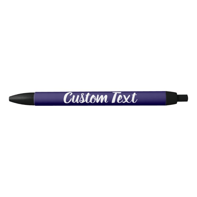 Simple Text on Dk Blue with White Script Template Black Ink Pen (Front)