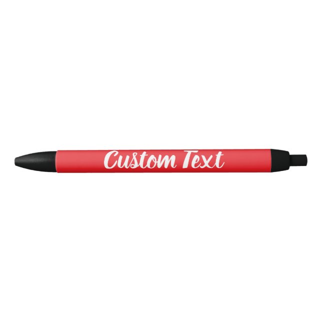 Simple Text on Red with White Script Template Black Ink Pen (Front)