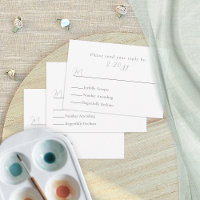 Simple, Text-Only, Minimalist Wedding RSVP Card