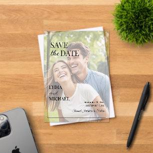 Simple Text Overlay Photo Acrylic Invitations