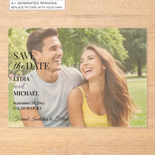 Simple Text Overlay Photo Acrylic Invitations (Creator Uploaded)