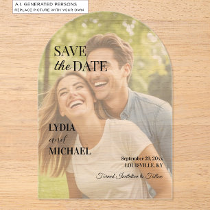 Simple Text Overlay Photo Acrylic Invitations