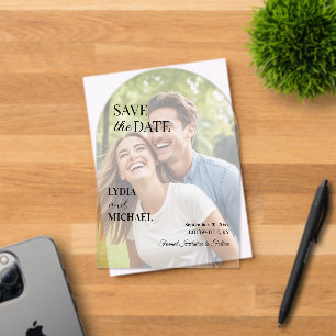 Simple Text Overlay Photo Acrylic Invitations