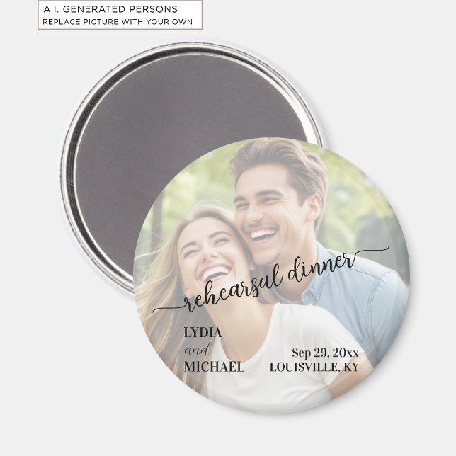 Simple Text Overlay Photo Rehearsal Dinner Magnet (Creator Uploaded)