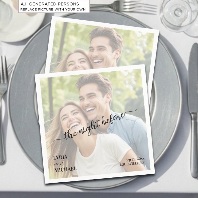 Simple Text Overlay Photo The Night Before Napkin (Creator Uploaded)