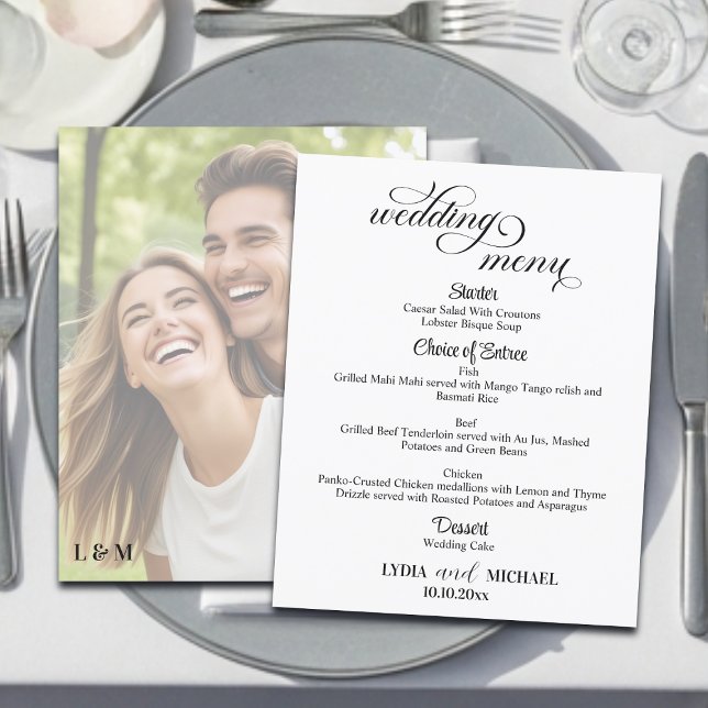 Simple Text Photo Overlay Wedding Menu (Creator Uploaded)
