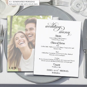 Simple Text Photo Overlay Wedding Menu