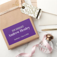 Simple Text Purple Graduation Party Favour