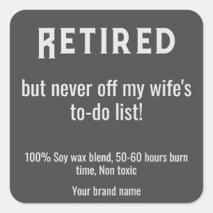 Simple Text retirement candle stickers