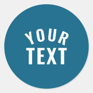 Simple Text Template Womens Long Sleeve Black _1  Classic Round Sticker