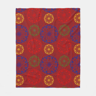 Simple textured snowy mandala fleece blanket