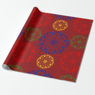 Simple textured snowy mandala wrapping paper