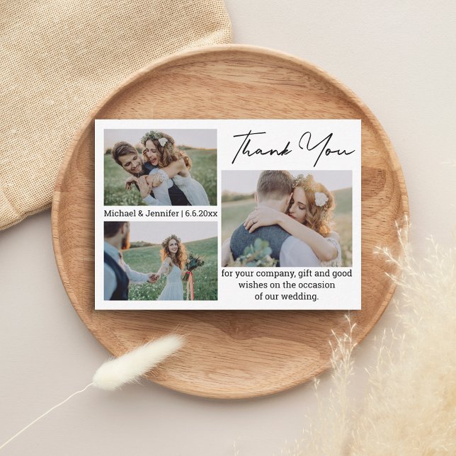 simple thank you 3 photos  wedding  card (Creator Uploaded)