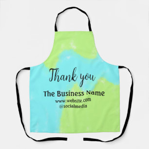 Simple thank you add business name details text t apron