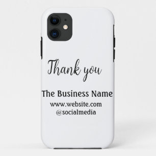 Simple thank you add business name details text t Case-Mate iPhone case