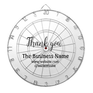 Simple thank you add business name details text  t dartboard