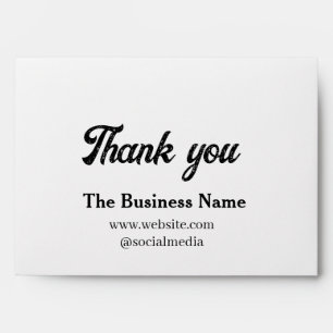 Simple thank you add business name details text t envelope