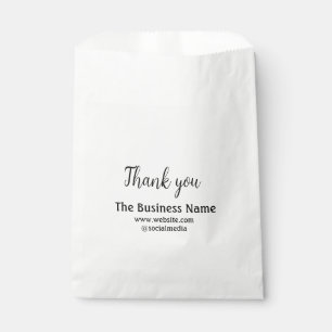 Simple thank you add business name details text t favour bags