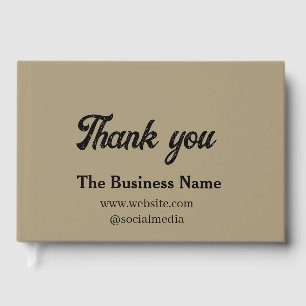 Simple thank you add business name details text t guest book
