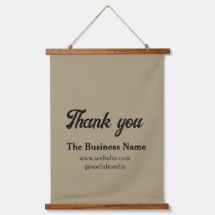 Simple thank you add business name details text  t hanging tapestry