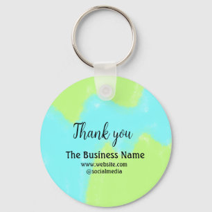 Simple thank you add business name details text t key ring