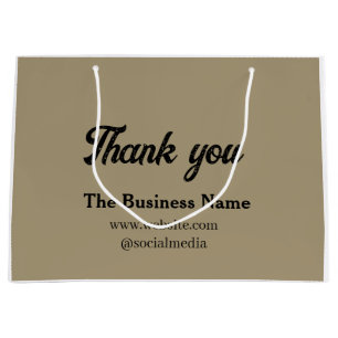 Simple thank you add business name details text t large gift bag