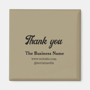 Simple thank you add business name details text t magnet